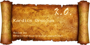 Kardics Orsolya névjegykártya